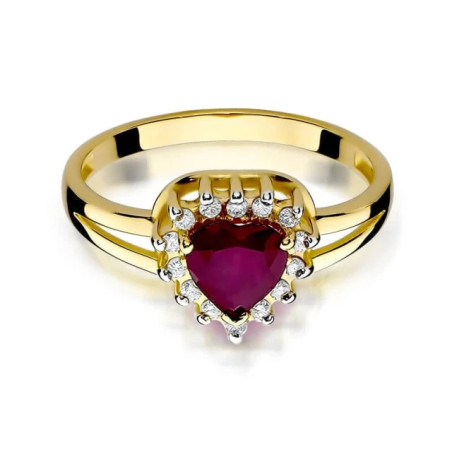 Gold ring with diamond EY-310 ruby ​​| GoldJewellery