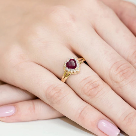 Gold ring with diamond EY-310 ruby ​​| GoldJewellery