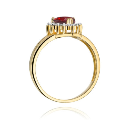 Gold ring with diamond EY-310 ruby ​​| GoldJewellery