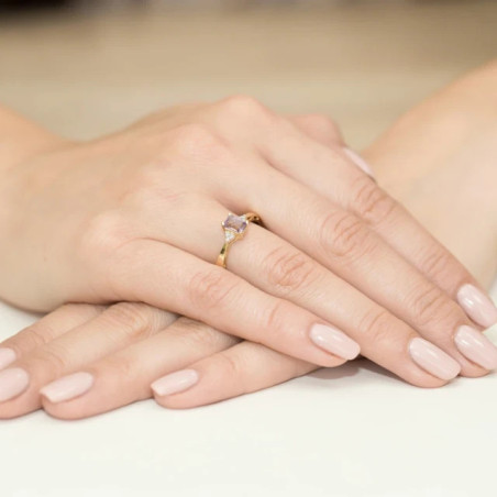 Gold ring with diamond EY-2 amethyst | GoldJewellery