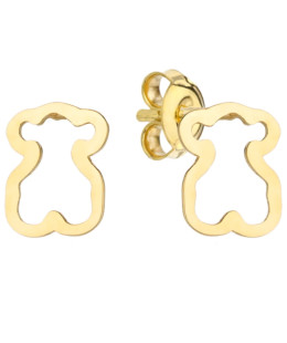 Gold bear stud earrings