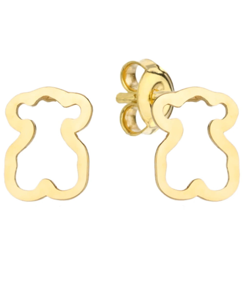 Gold bear stud earrings