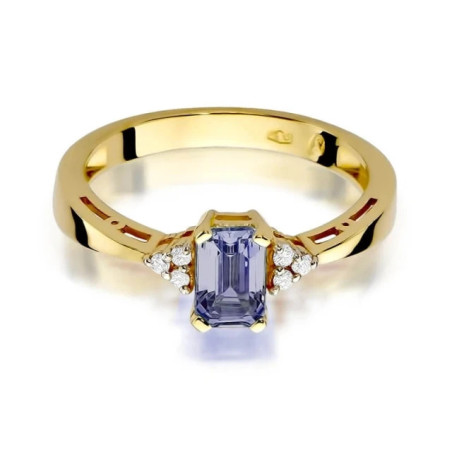 Gold ring with diamond EY-2 amethyst | GoldJewellery
