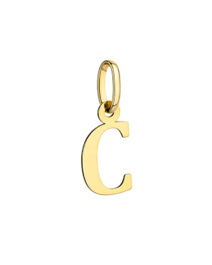 Gold pendant letter C