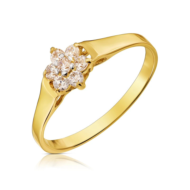 Flower gold engagement ring 333 P2.1067 | GoldJewellery