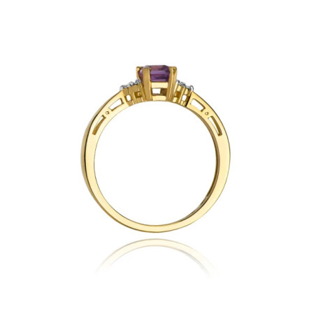 Gold ring with diamond EY-2 amethyst | GoldJewellery