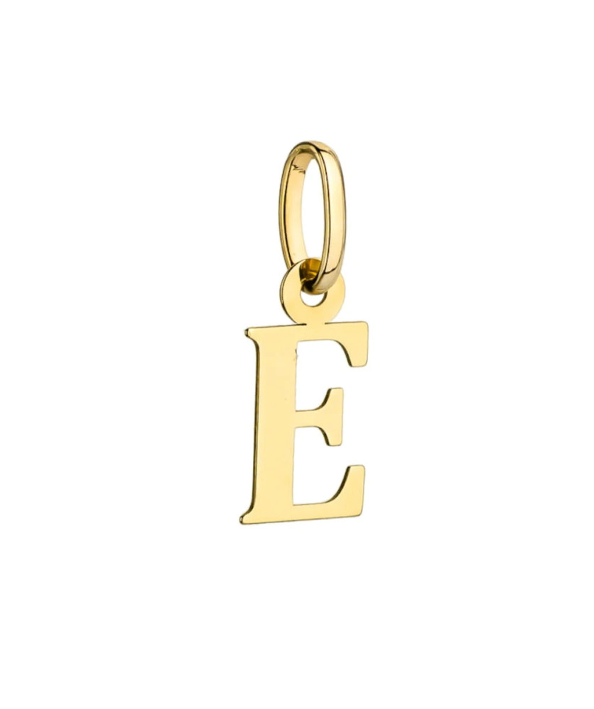 Gold pendant letter E