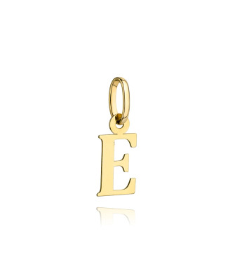 Gold pendant letter E
