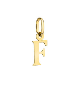 Gold pendant letter F