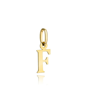 Gold pendant letter F