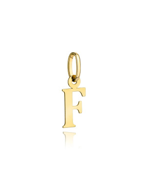 Gold pendant letter F