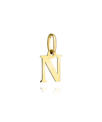 Gold pendant letter N