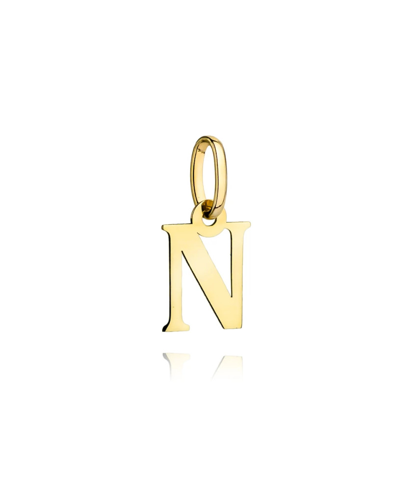 Gold pendant letter N