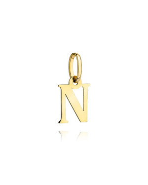 Gold pendant letter N