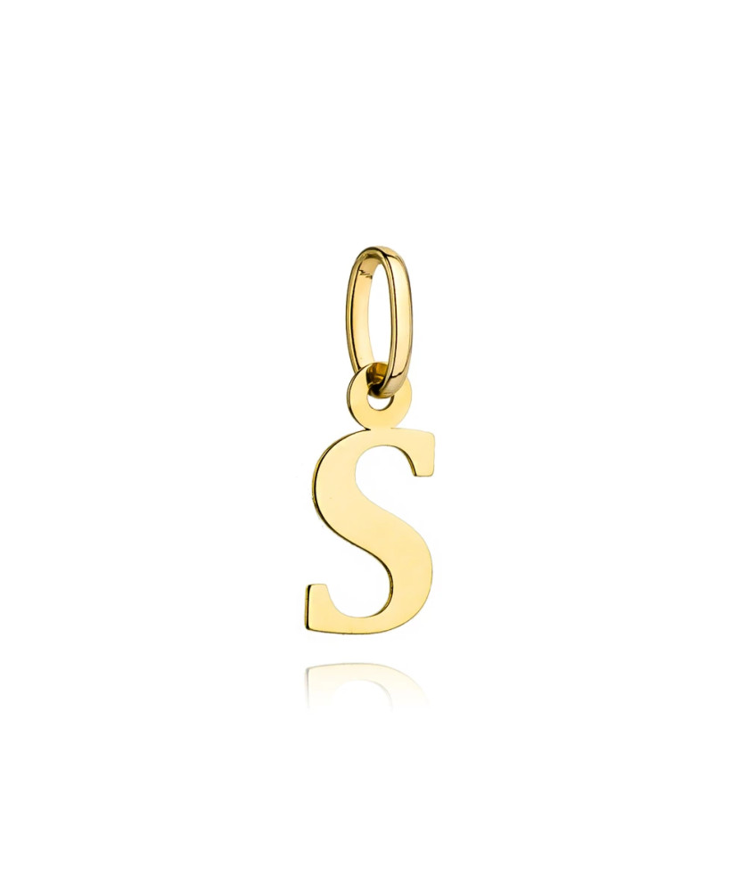 Gold pendant letter S