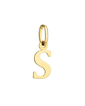 Gold pendant letter S