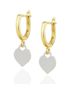 14k Gold Full Heart Earrings With Cubic Zirconia – Elegant & Feminine Design