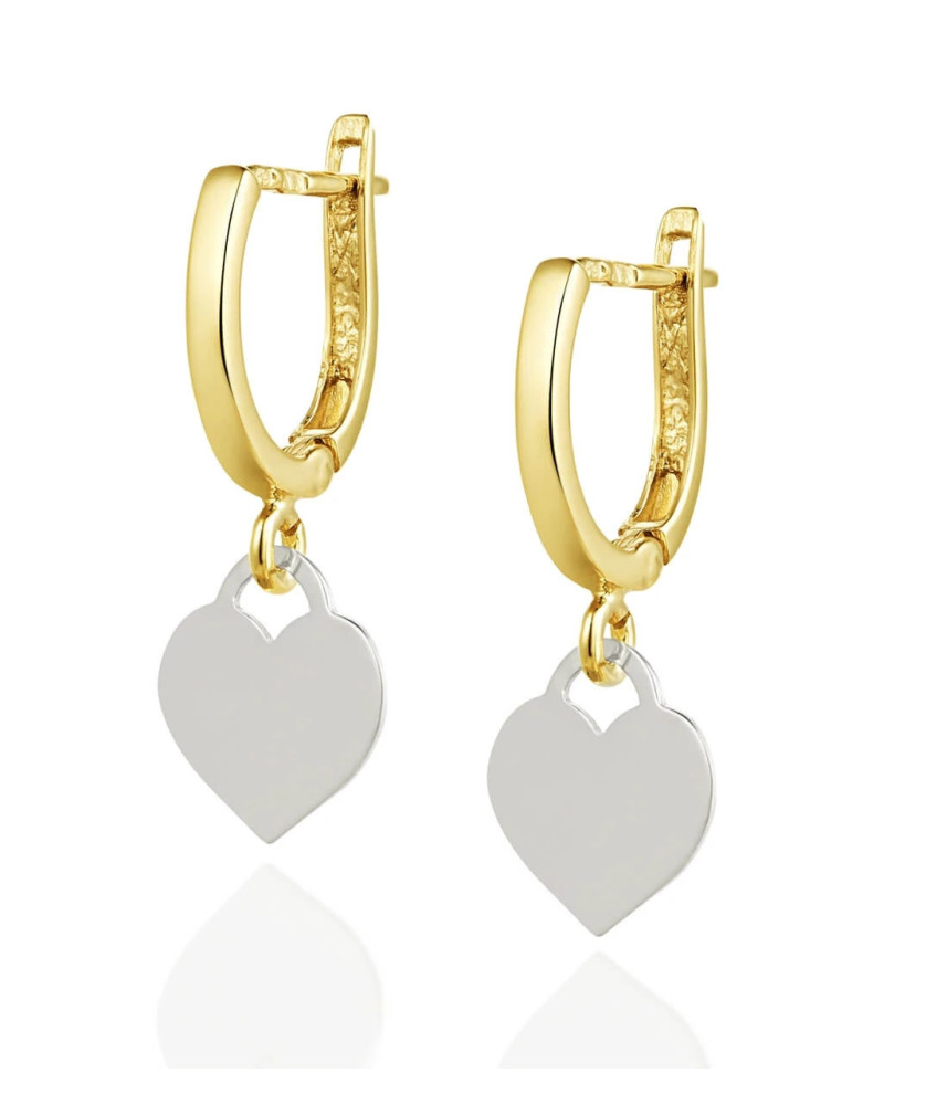 14k Gold Full Heart Earrings With Cubic Zirconia – Elegant & Feminine Design