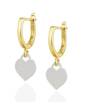 14k Gold Full Heart Earrings With Cubic Zirconia – Elegant & Feminine Design