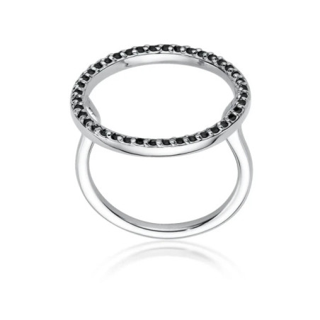 Ring with black diamonds, white gold, 0.20 ct