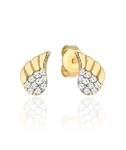 Angel wing earrings with zirconia