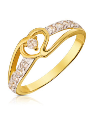 14k Gold Heart Ring With Cubic Zirconia – Elegant Romantic Design