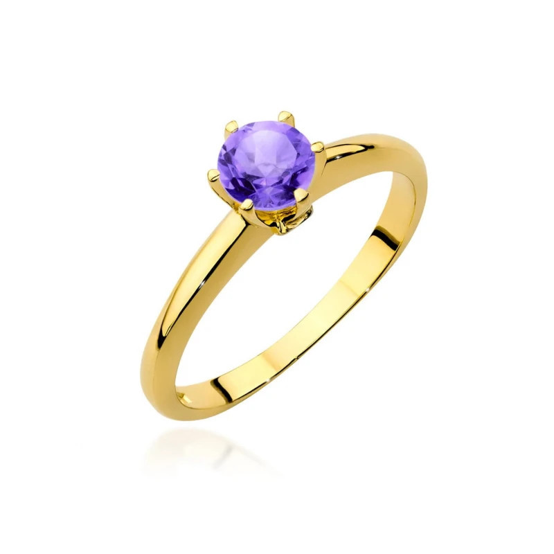Gold ring with amethyst 585 certificate Gold ring with amethyst 585 certificate