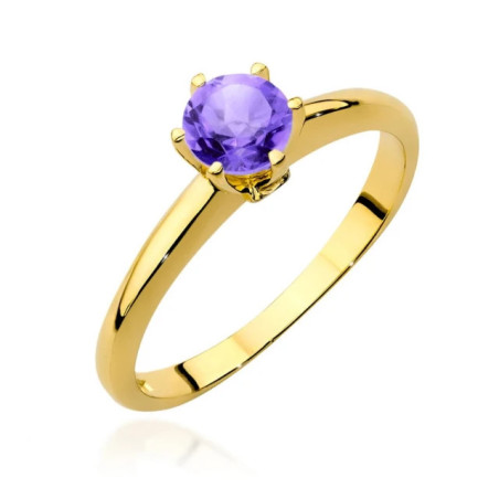 Gold ring with amethyst 585 certificate