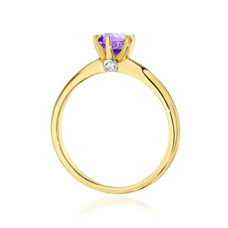 Gold ring with amethyst 585 certificate