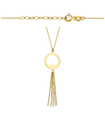 Gold necklace ring with chains