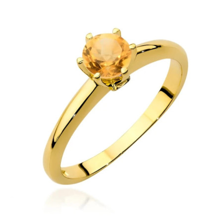 Gold ring with citrine 585 certificate