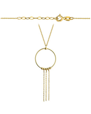 Gold circle necklace with chains