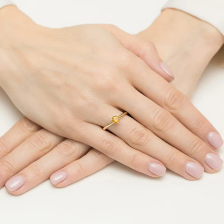 Gold ring with citrine 585 certificate