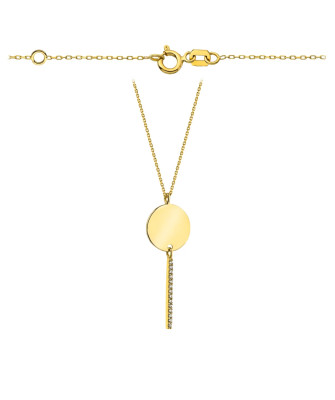 Necklace full circle and rod with cubic zirconia