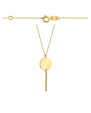 Necklace full circle and rod with cubic zirconia