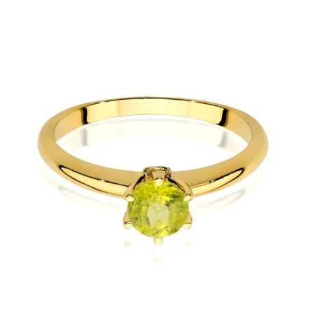 Gold ring with 585 peridot, certified