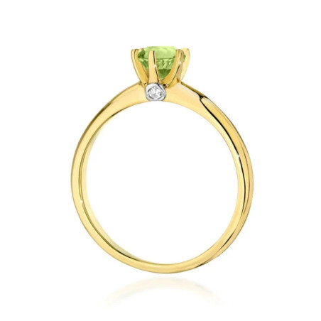 Gold ring with 585 peridot, certified