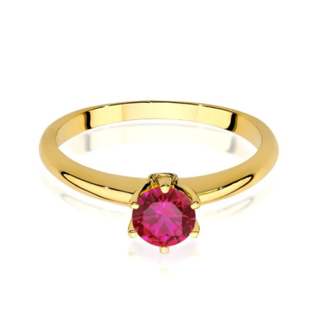 Gold ring with ruby ​​585 certified