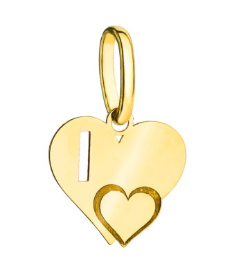 Gold Letter I Heart Pendant