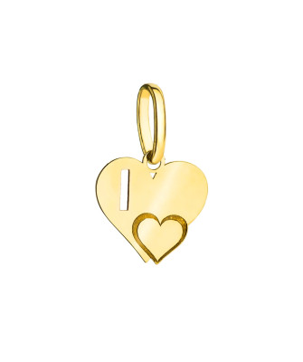 Gold Letter I Heart Pendant