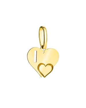 Gold Letter I Heart Pendant