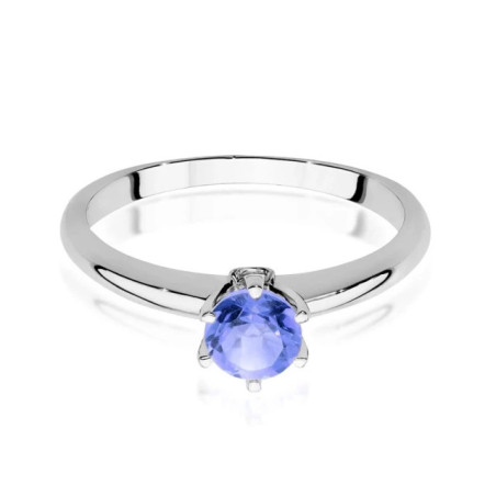 Gold Ring 585 White Gold Tanzanite Certificate