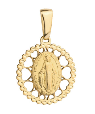Miraculous Medal in a round openwork setting