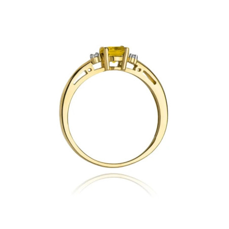 Citrine ring with diamonds 585