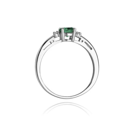 Emerald ring in 585 white gold