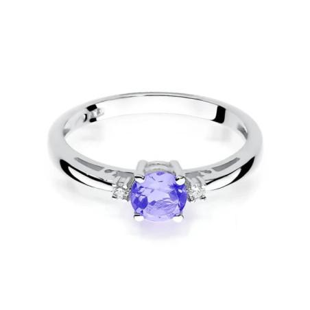 Tanzanite ring in 585 white gold