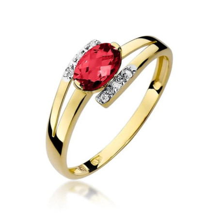Ruby ring with gold diamonds