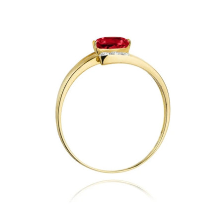 Ruby ring with gold diamonds