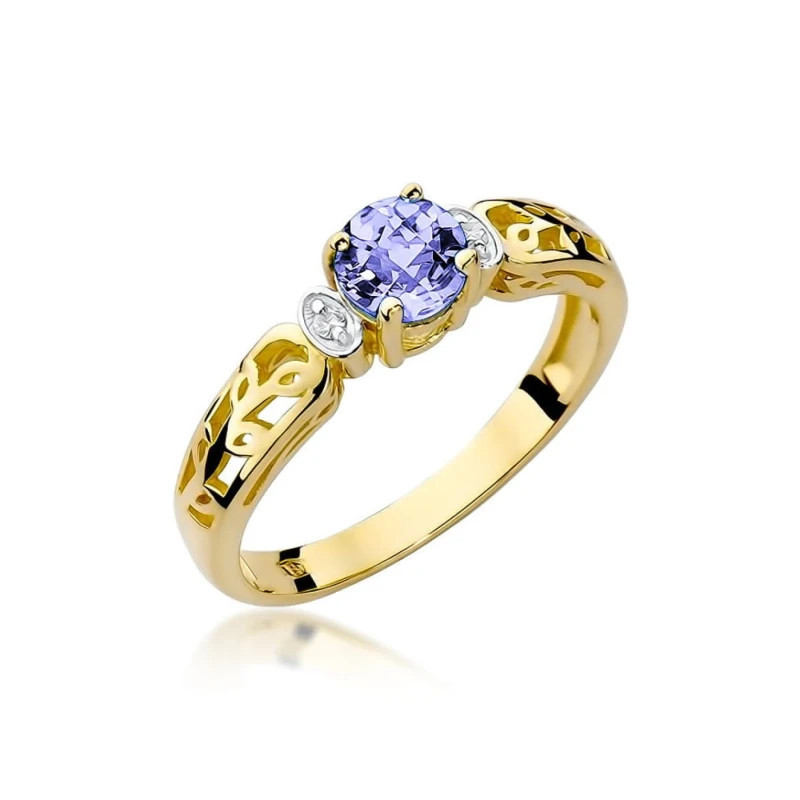 Tanzanite ring, diamonds, 585 gold