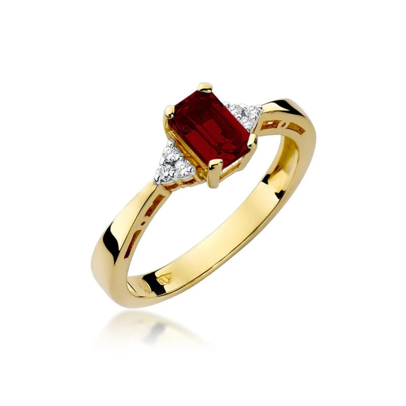 Garnet ring, 585 gold certificate